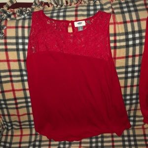 NWOT sleeveless top with lace
